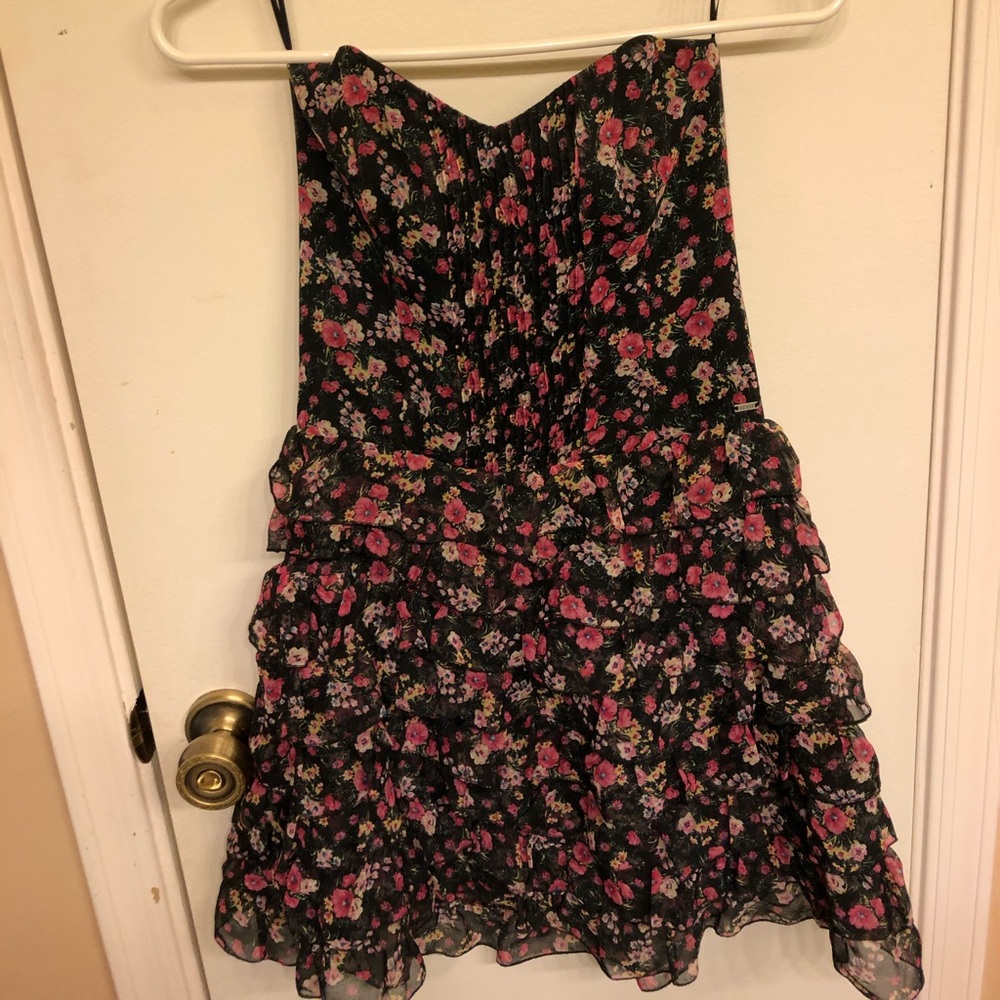 Guess strapless floral dress